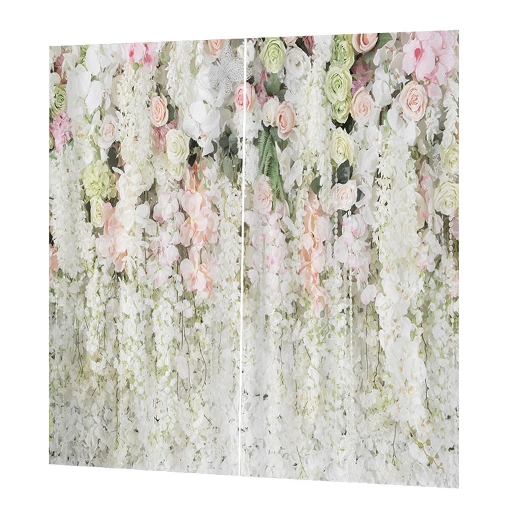 2Pcs Blumenmuster Blackout Fenster Vorhang Schatten Volant 2Pcs Blumenmuster Blackout Fenster Vorhang Schatten Volant