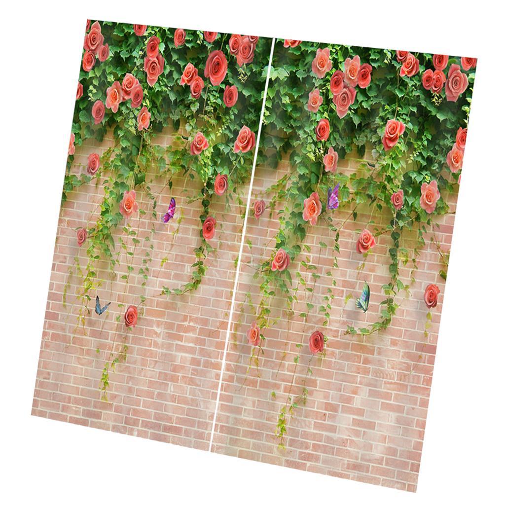 2Pcs Blumenmuster Blackout Fenster Vorhang Schatten Volant 2Pcs Blumenmuster Blackout Fenster Vorhang Schatten Volant