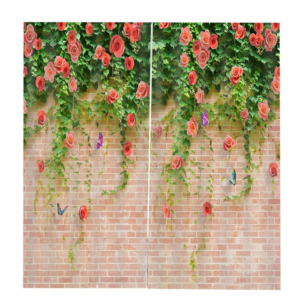 2Pcs Blumenmuster Blackout Fenster Vorhang Schatten Volant 2Pcs Blumenmuster Blackout Fenster Vorhang Schatten Volant
