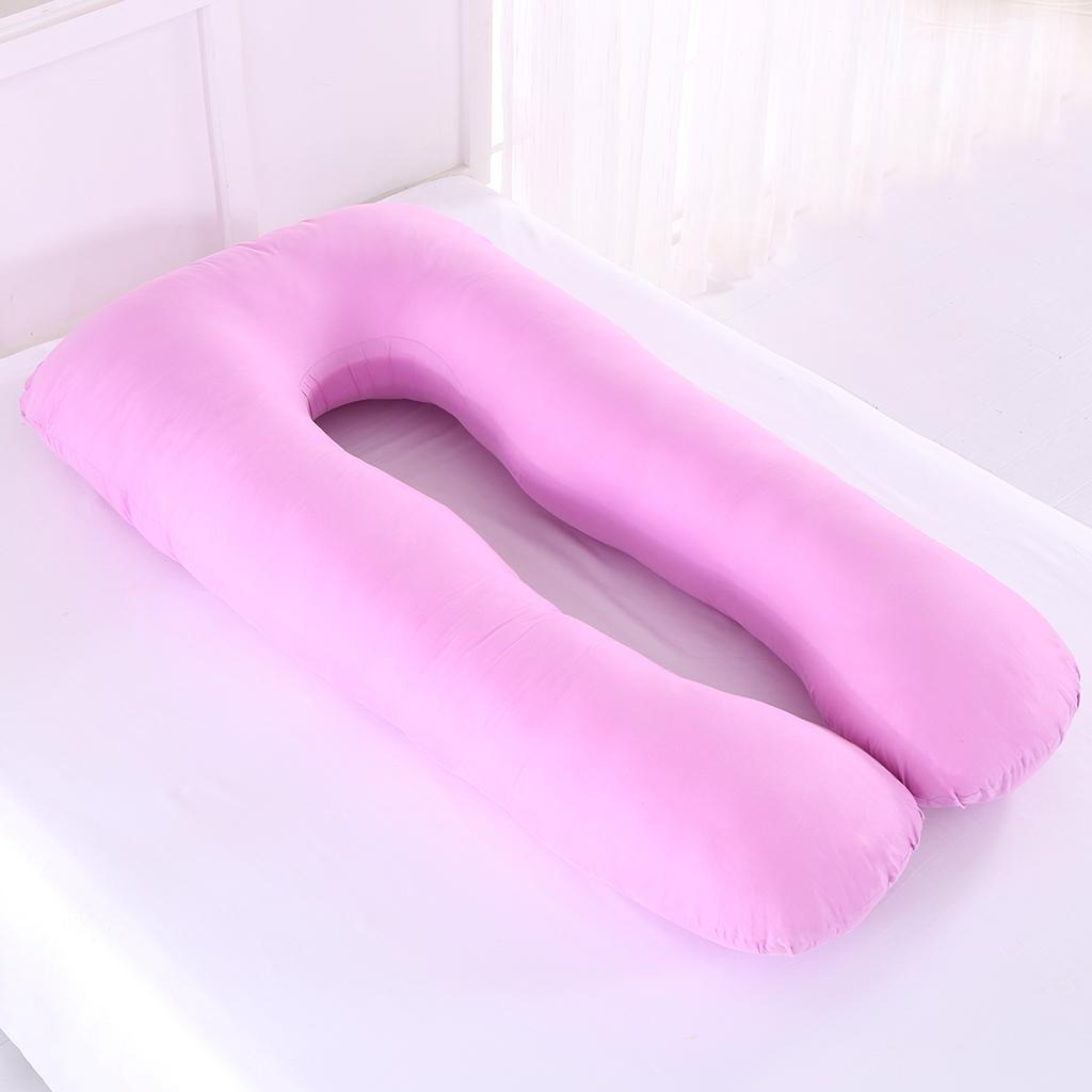 U Shaped Maternity Pregnancy Support Pillow Body Bolster Pillow - Purple