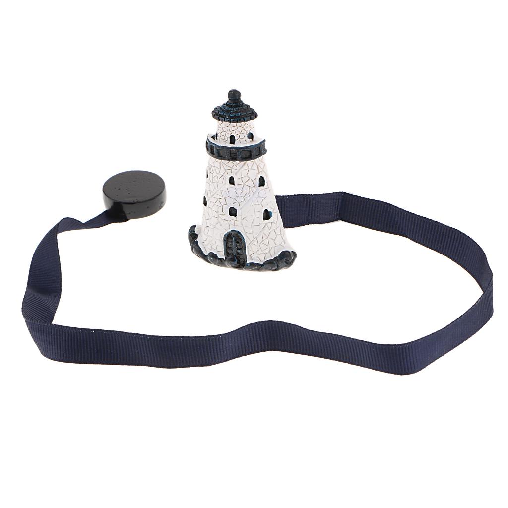 Mediterranean Style Magnetic Decorative Curtain Tiebacks Lighthouse-White