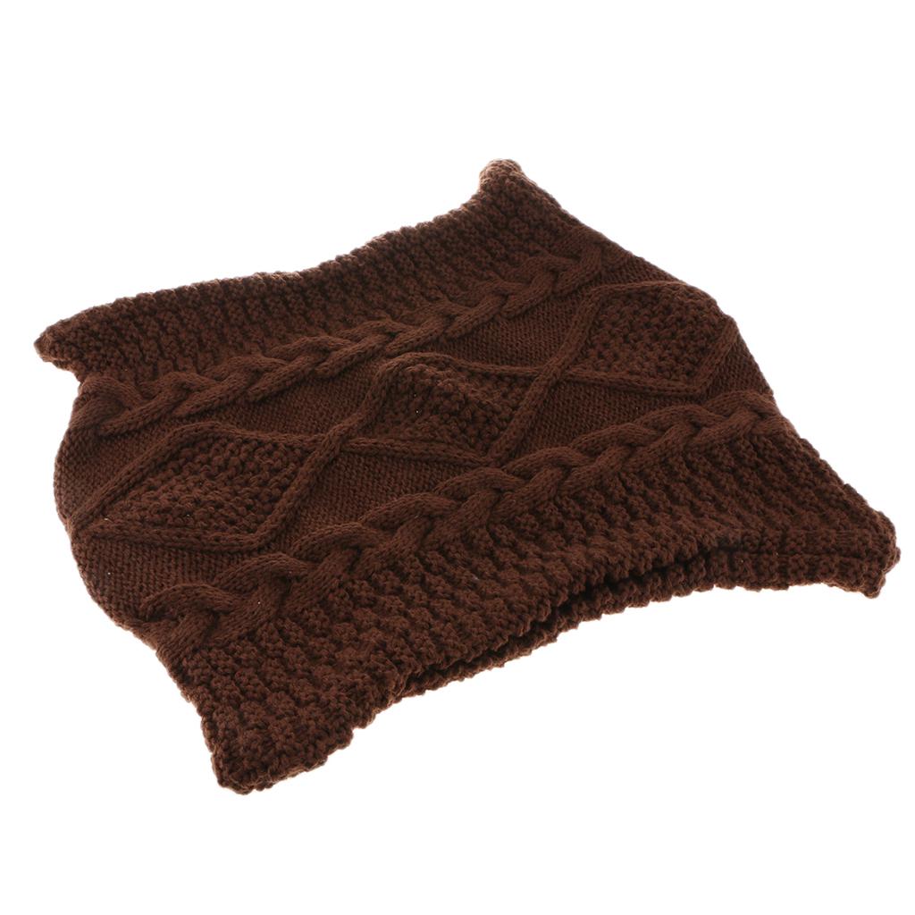 Double-cable Knitting Pattern Knit Throw Pillow Case 45x45cm Dark Brown