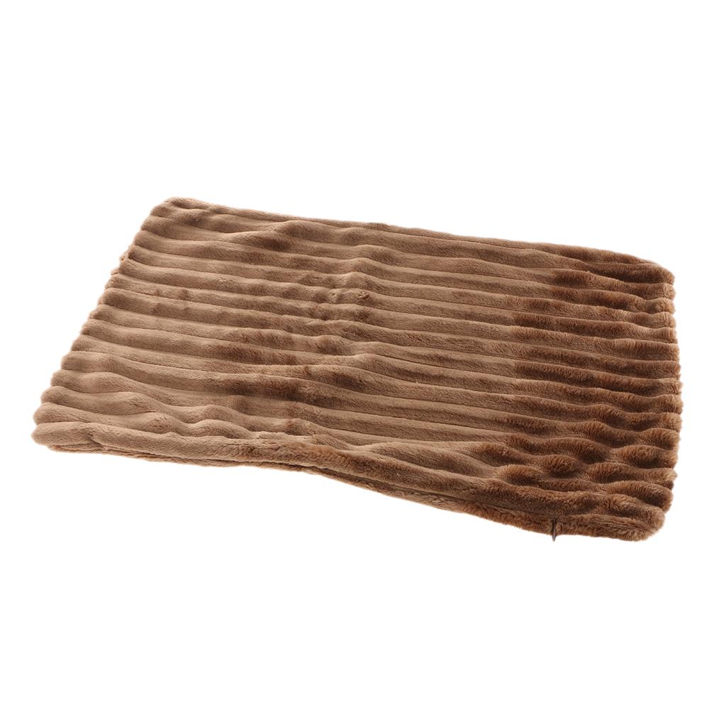 Striped Flannel Throw Pillow Case Cushion Cover for Sofa  Brown 30x50cm