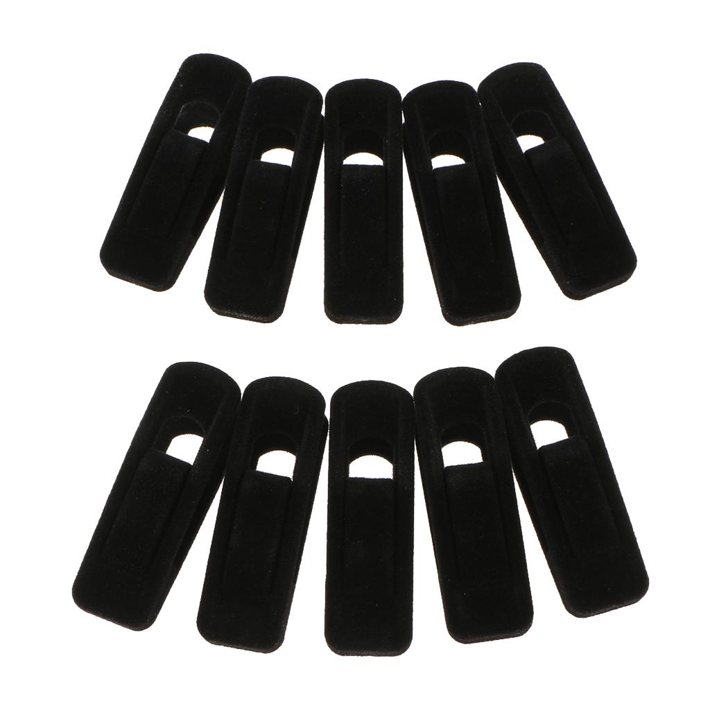 10pcs Flocked Clothes Velvet Clips/Clothespins/Clothing Clamps Black