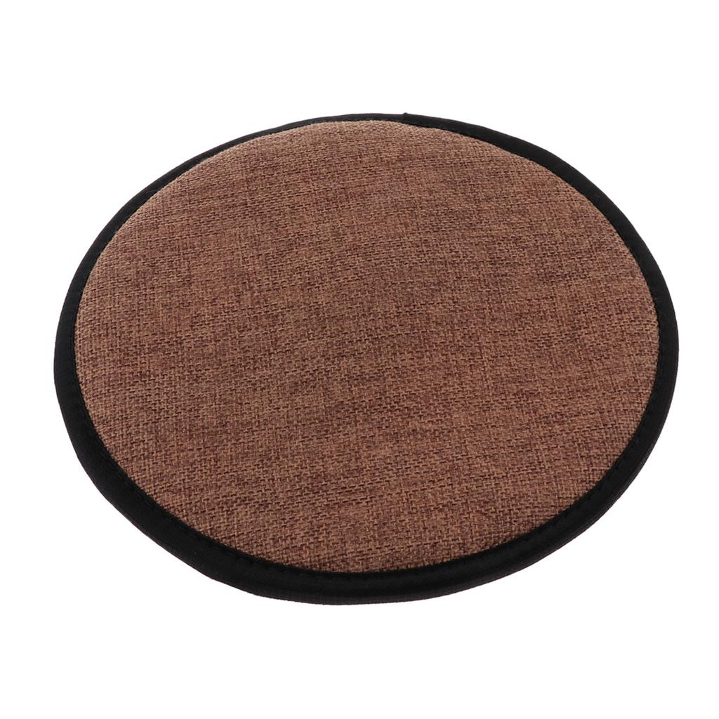 2xCotton Brown Office Home Chair Cushion Dining Chair Pads Round 30cm
