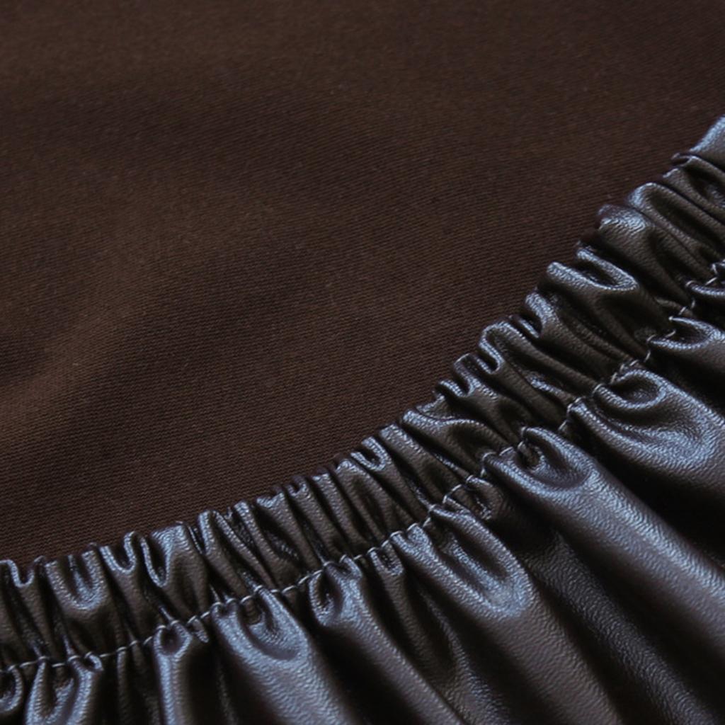 Waterproof PU Short Dining Room Chair Cover Slipcover Protector Black