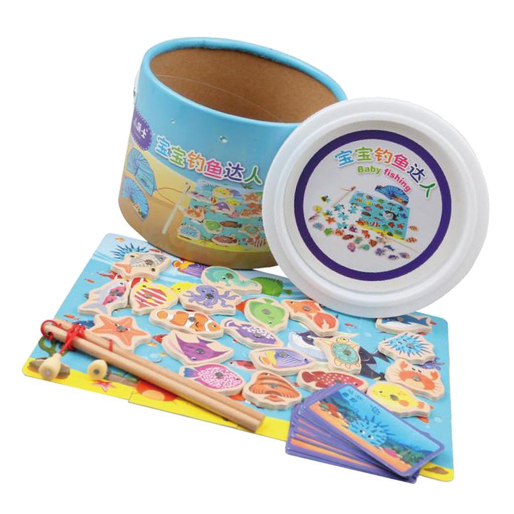 Magnetic Wooden Fishing Game Toy for Toddlers Children Development Toy