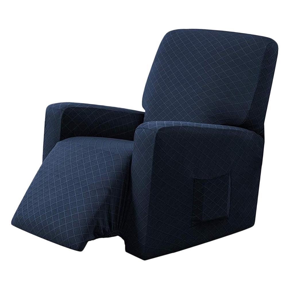 Elastic Recliner Sofa Cover Non Slip Soft Armchair Slipcover Dark Blue