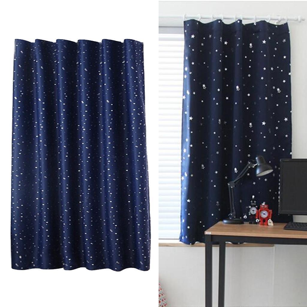 Silver Star Foil Printed Curtains Thermal Insulated Drapes Dark Green