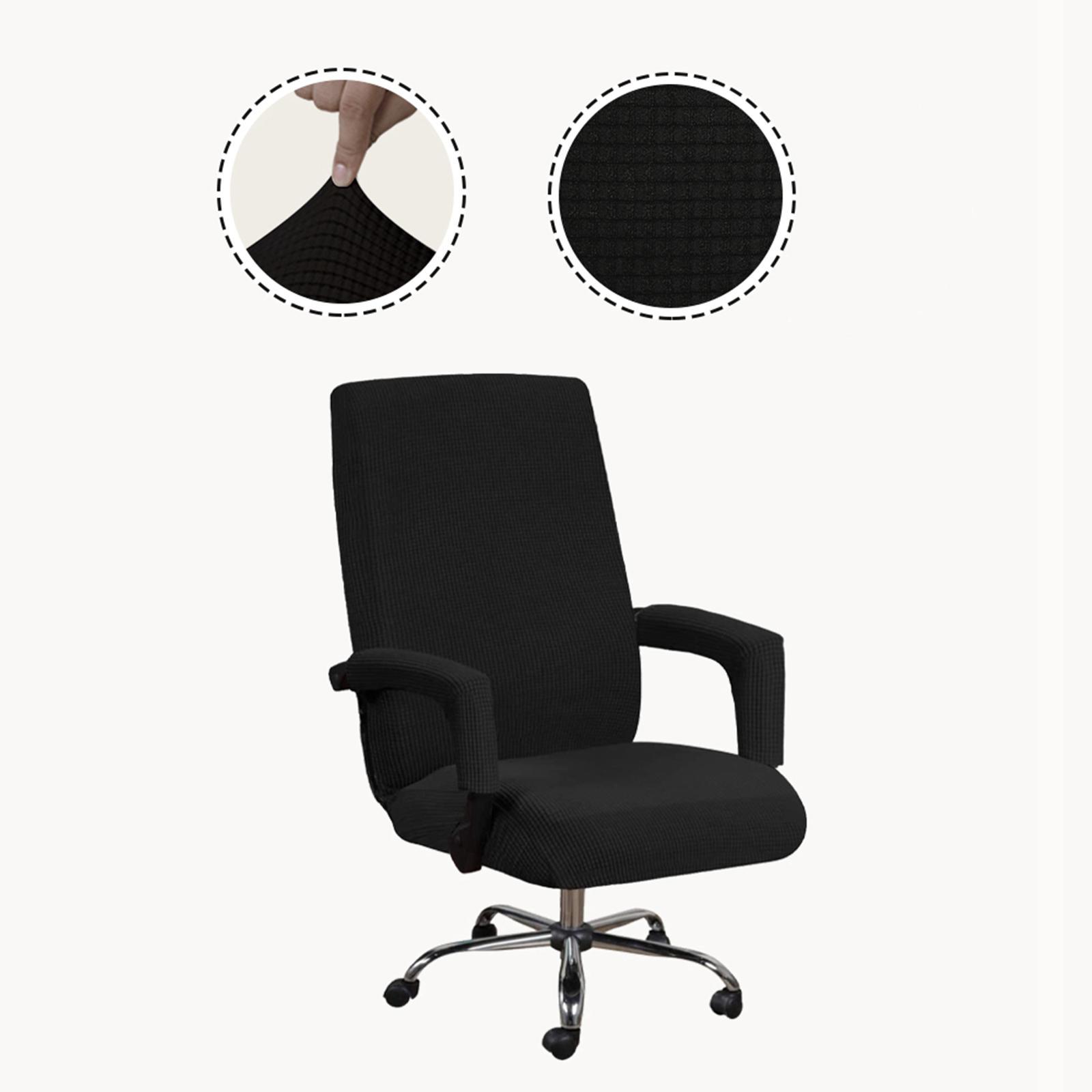 Home Office Computer Chair Full Stretchable Rotate Chair Seat Cover Black L
