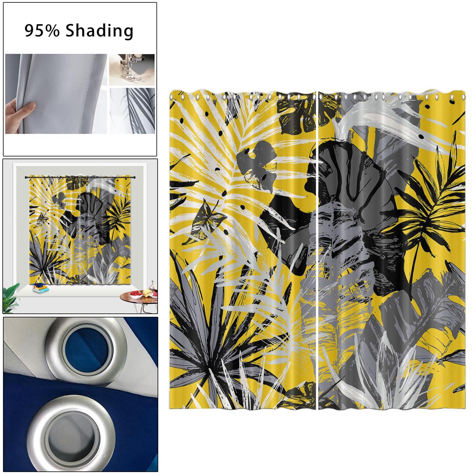 Thermal Blackout Eyelet Ring Top Bedroom Small Window Curtains B 150x170cm