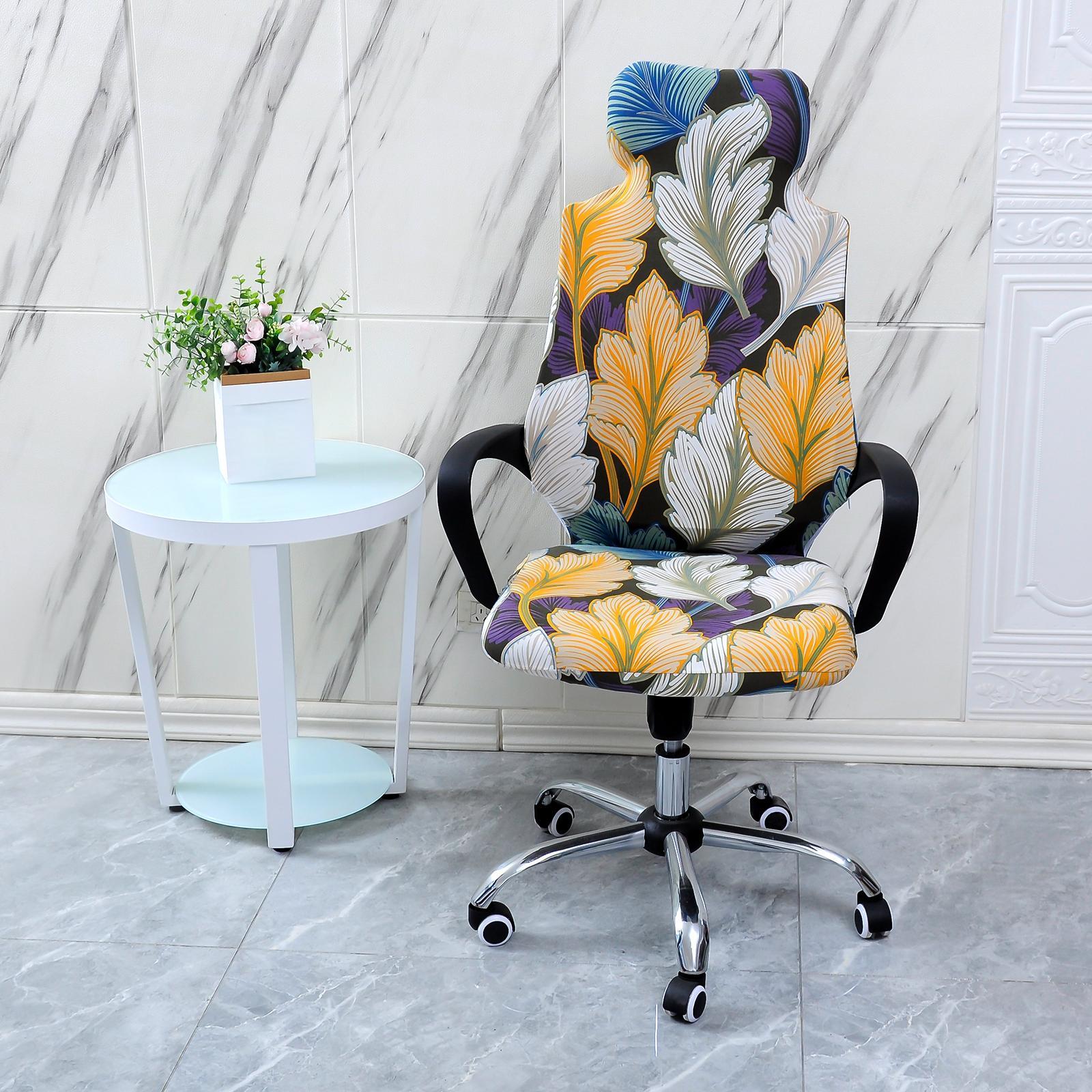 Elastic Office Chair Covers Seat Cover Boss Chair Cover Fall Leaf