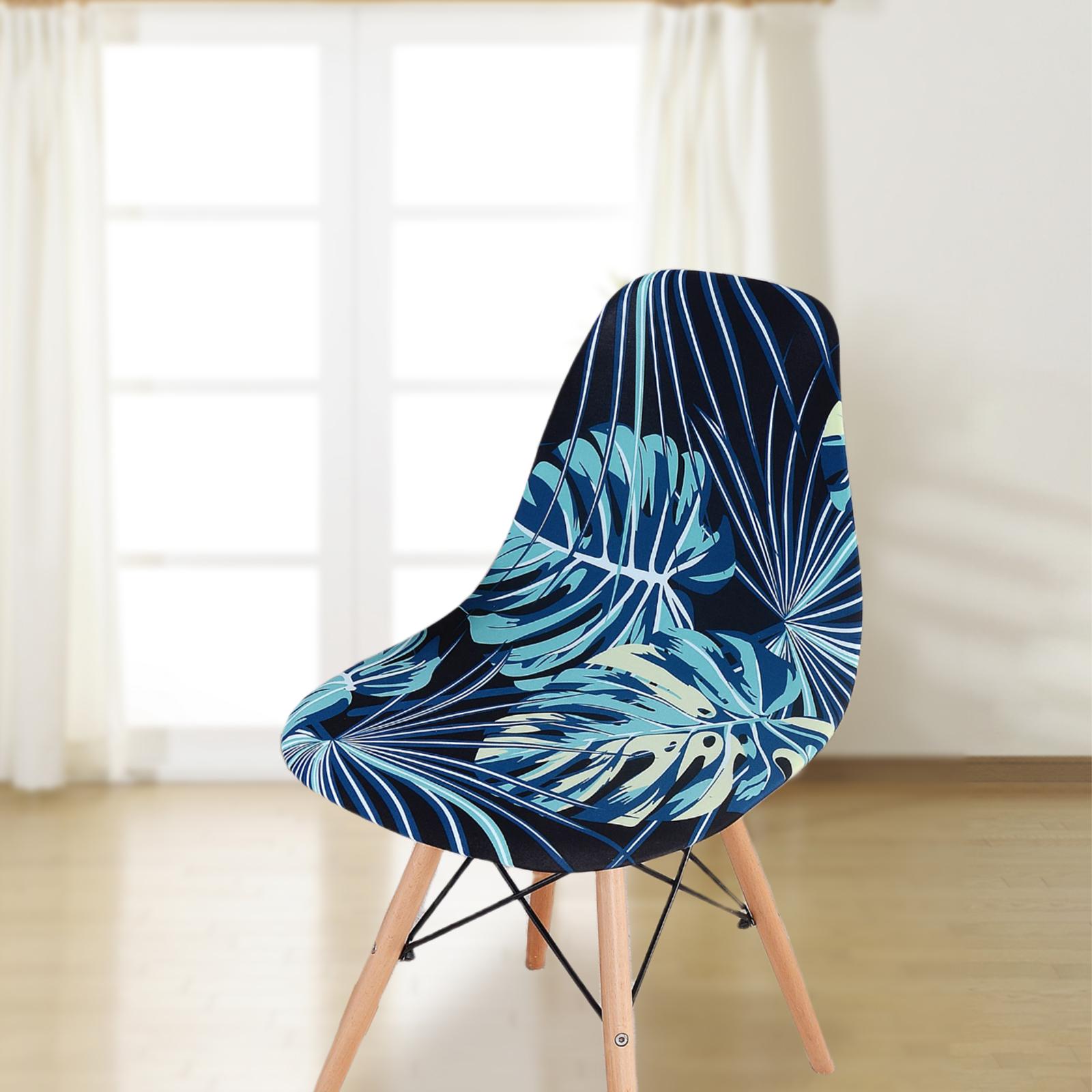 Modern Elastic Seat Covers Washable for Shell Chairs Dining Room Green 