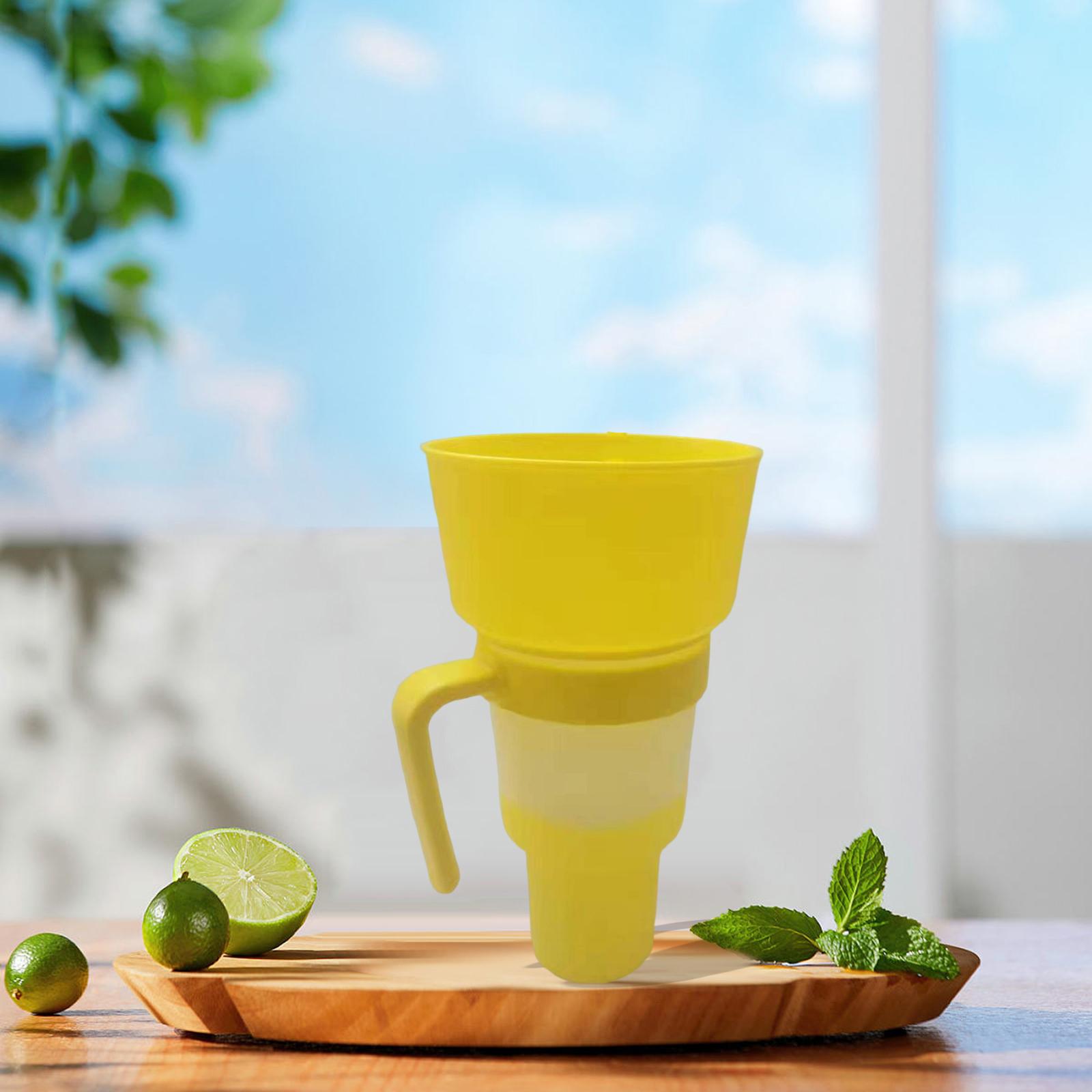 Snack and Drink Cup Set Drinkware Large Reusable Juice Mugs Party Yellow