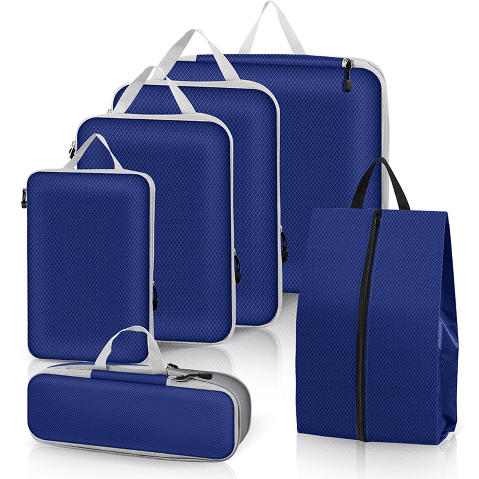 6x Luggage Organizer Pouches Travel Essentials Travel Luggage Organizer Bags blue