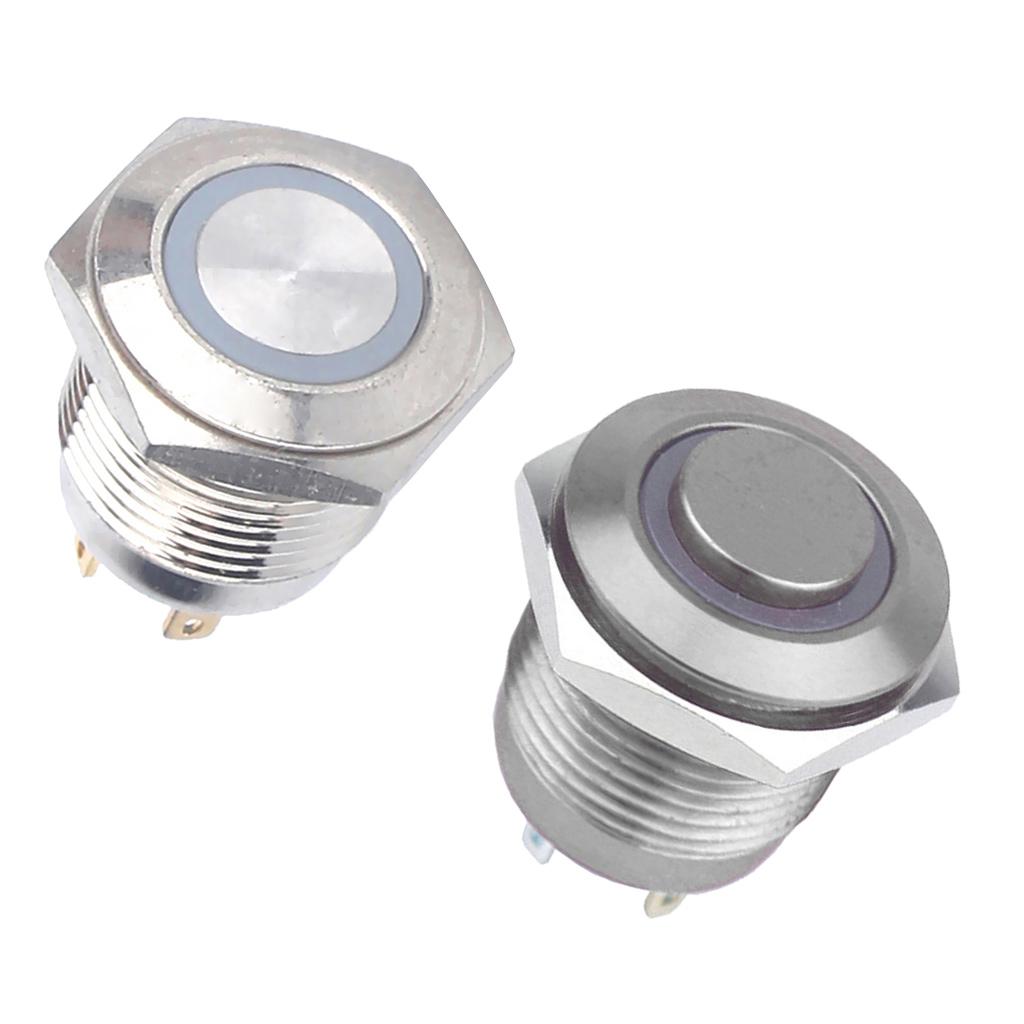 16mm 12V Reset Ring Stainless Steel LED Light Flat Head