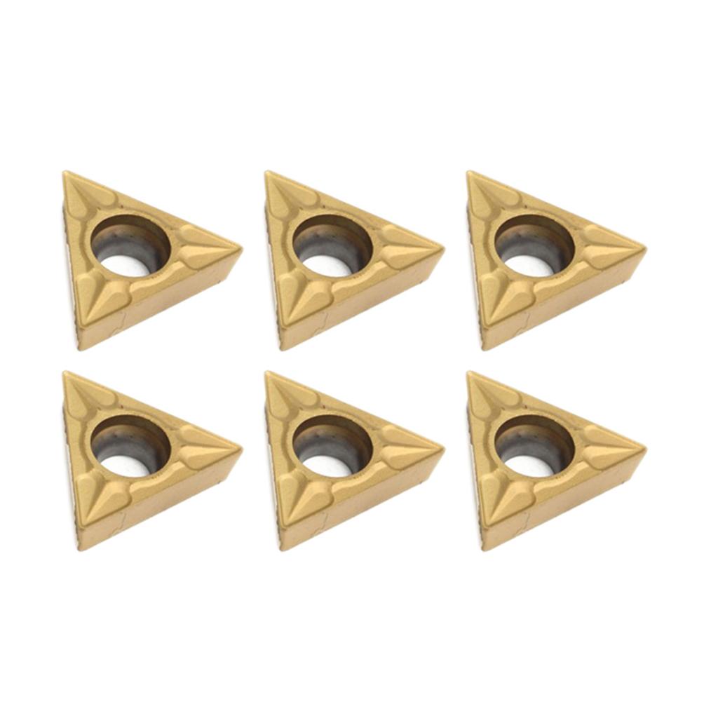 10x TCMT 16T304 Gold Triangular Tungsten Steel Carbide Inserts Turning Tools