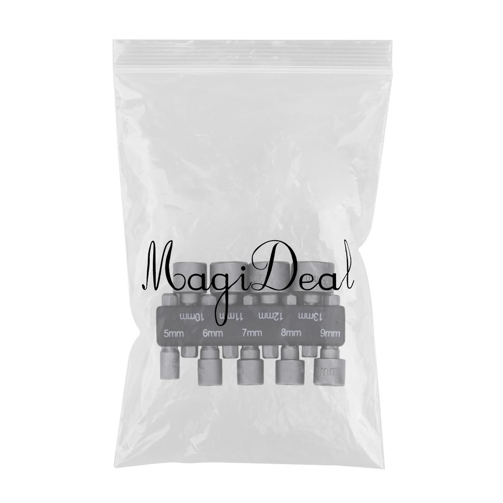Power Hexagon Socket Set Extension 5-13mm Adapter DIY Household Tools 9pcs