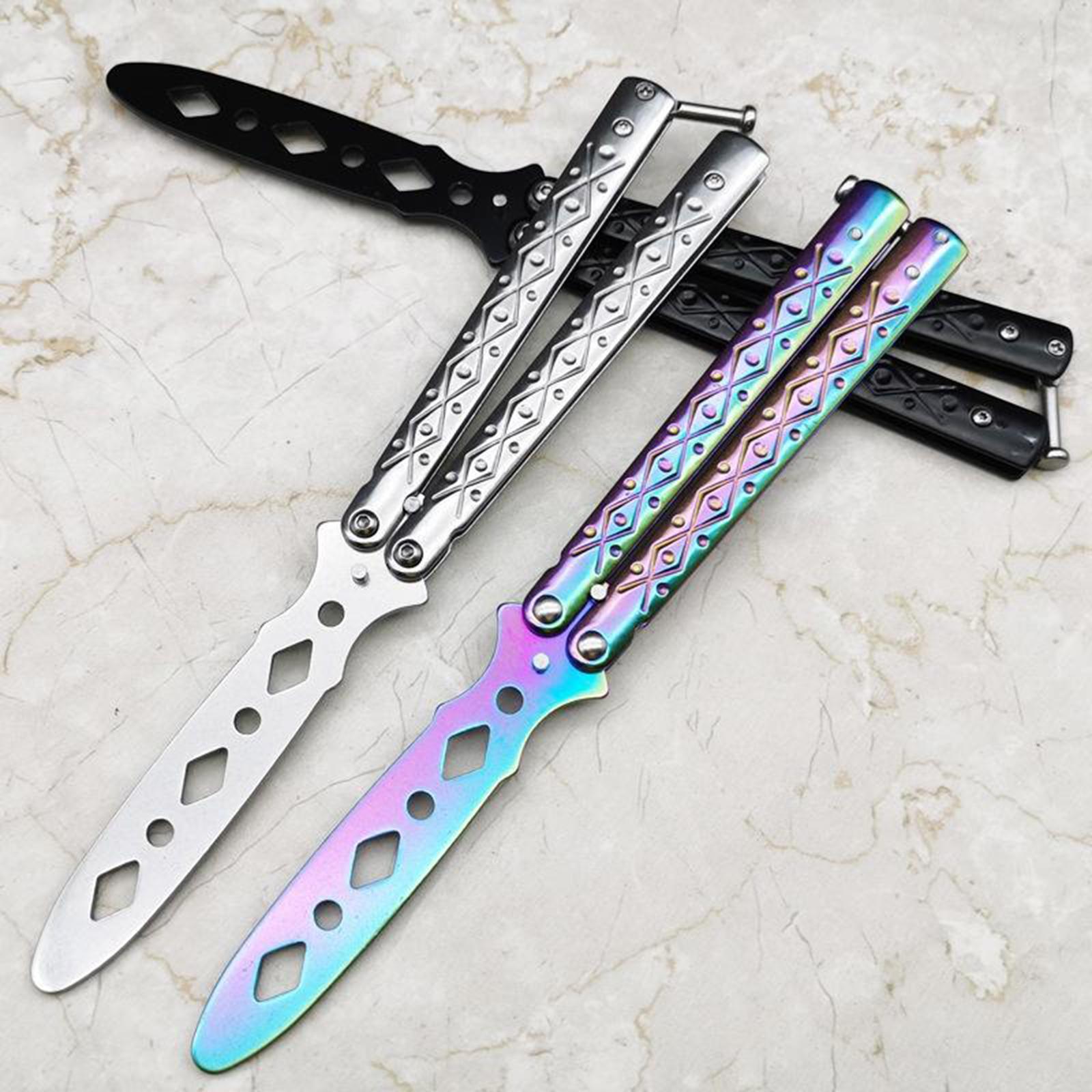 Butterfly Balisong Trainer Training Knife Tool Safe Use Black