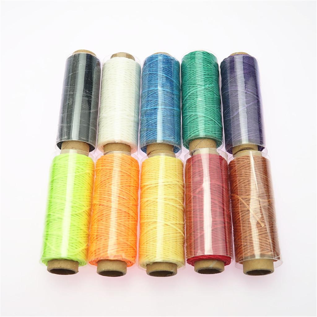 10 Pcs 150D 50m Mix Color Cotton Wax Thread Leather sewing Repairing