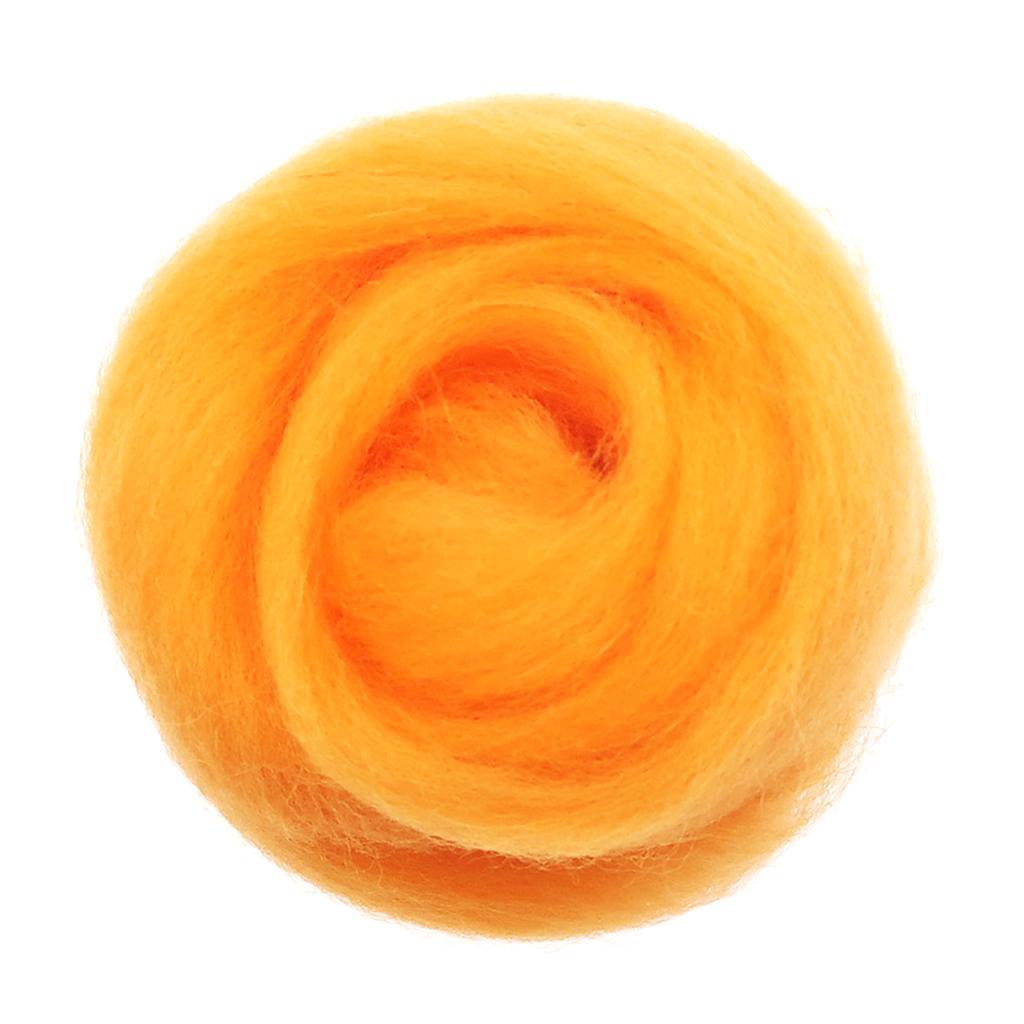4x10g Wool Top Roving Felting Wool Spinning Felting Fiber Orange