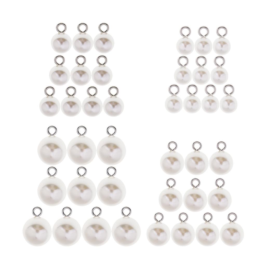 10pcs Plastic Round Faux Pearl Charms Pendants DIY Jewelry Findings 8mm
