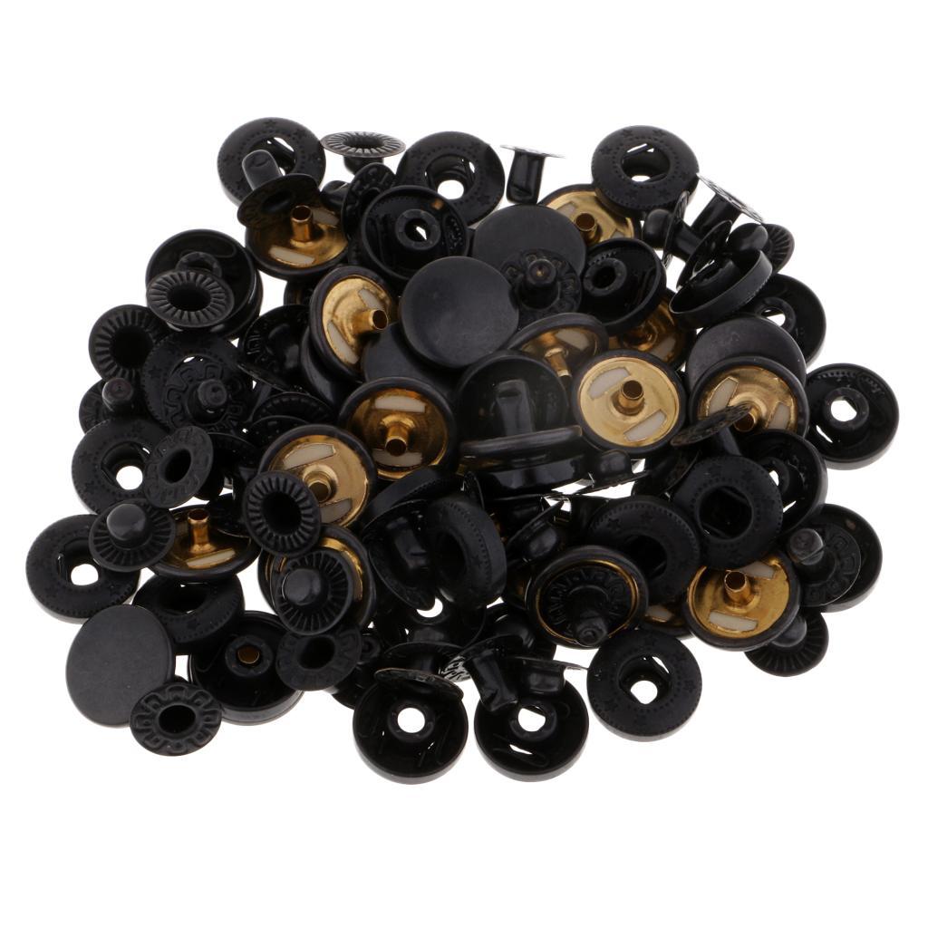 30 Sets Metal Snap Fasteners Press Buttons for Leather Wallet Jackets