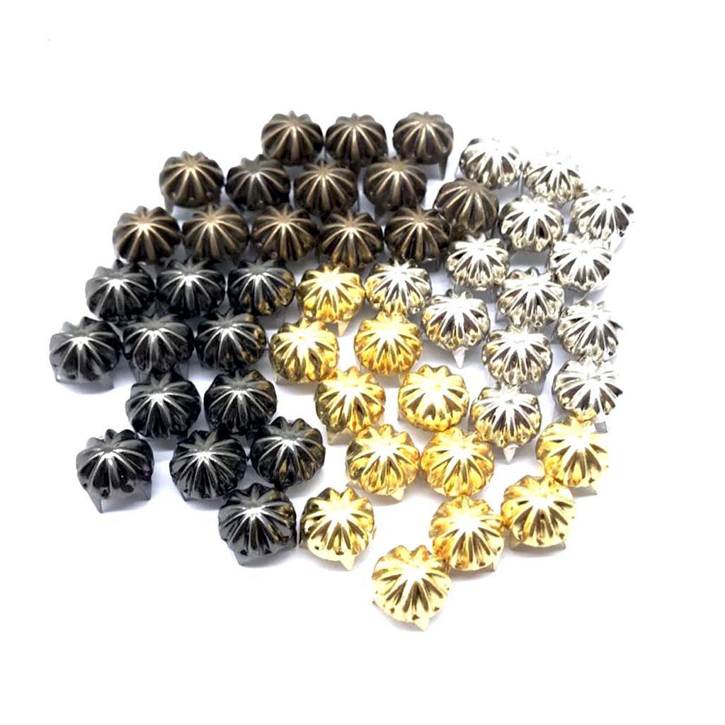 50pcs Pumpkin Studs Metal Claw Nailhead Punk Stud Rivet Spikes Random Mixed