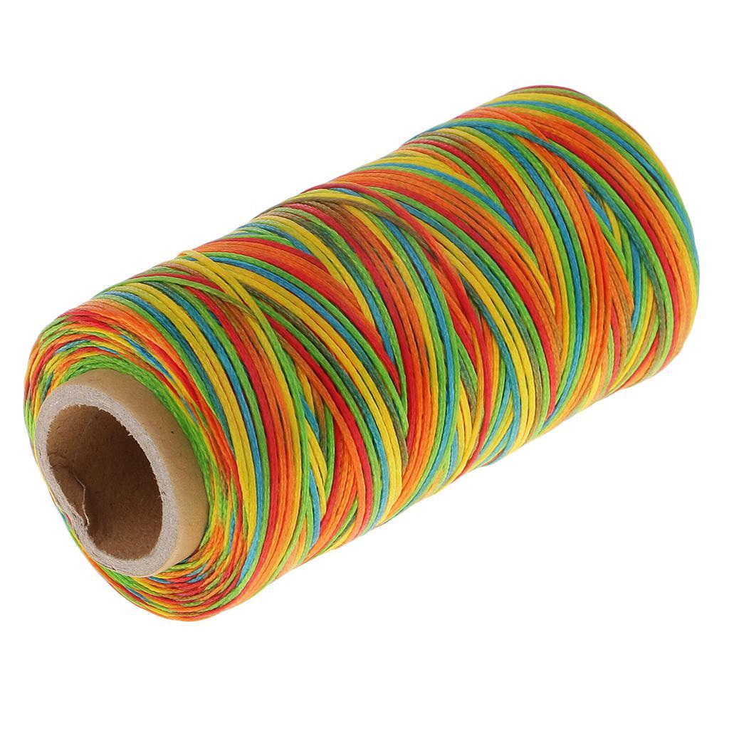 200m 1mm Flat Waxed Polyester Thread Braided Cord for Sewing Jewelry