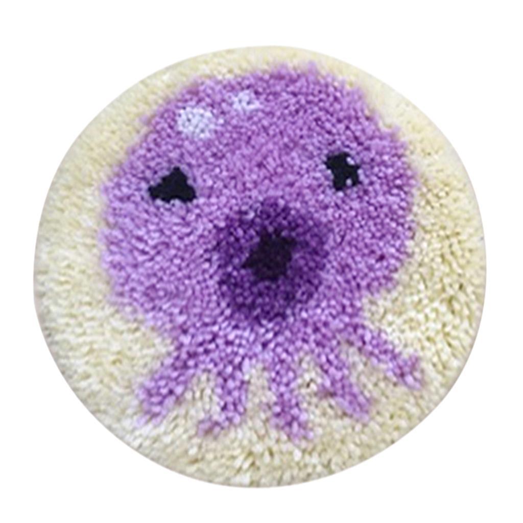 Latch Hook Kits Round Rug Making Package for Beginners Adults Octopus