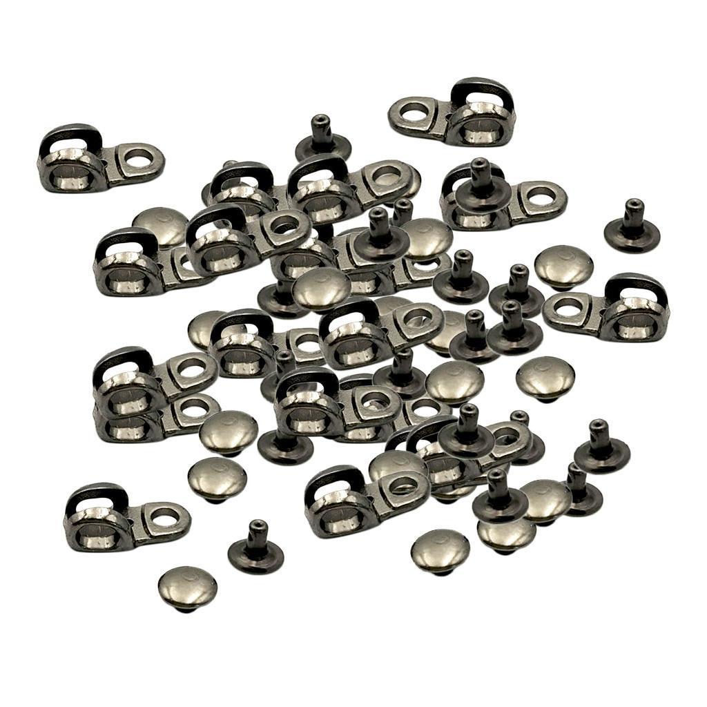 20Sets Boot Lace Hooks Lace Fittings with Rivets Repair/Camp/Hiking/Climbing