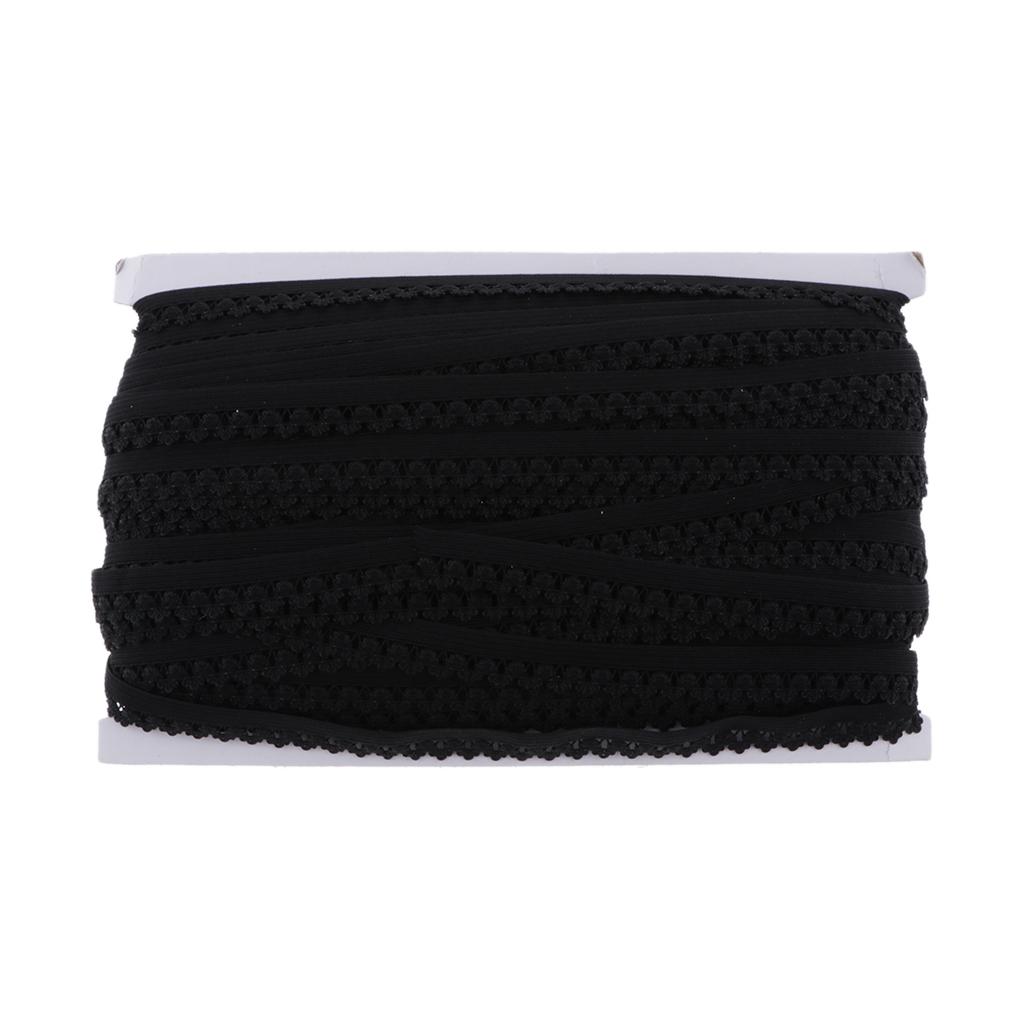 50 Yards Stretch Elastic Lace Trim Ribbon for Hairband Clothing Black