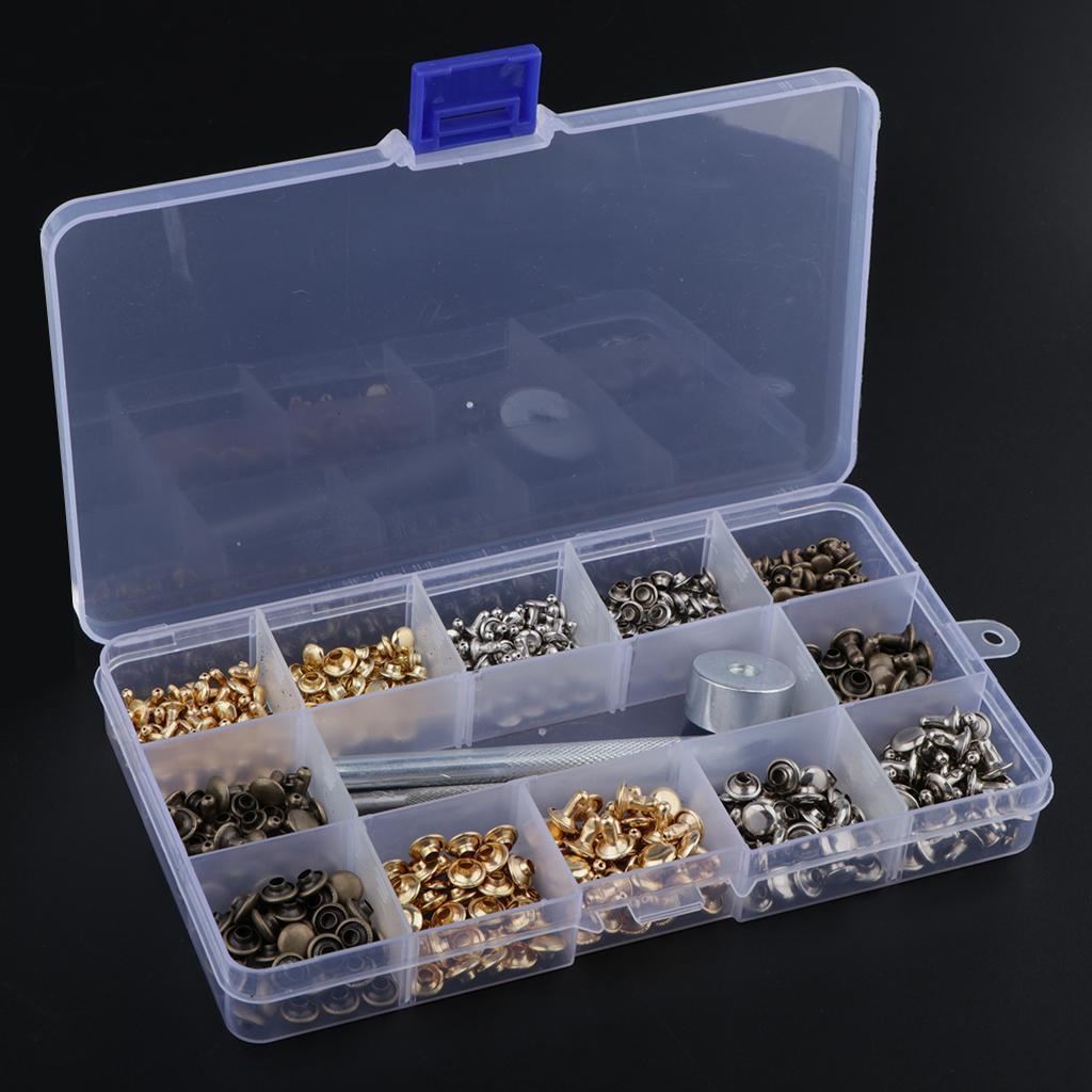 240pcs Double Sided Snap Button with Tool DIY Leather Garment Accessories