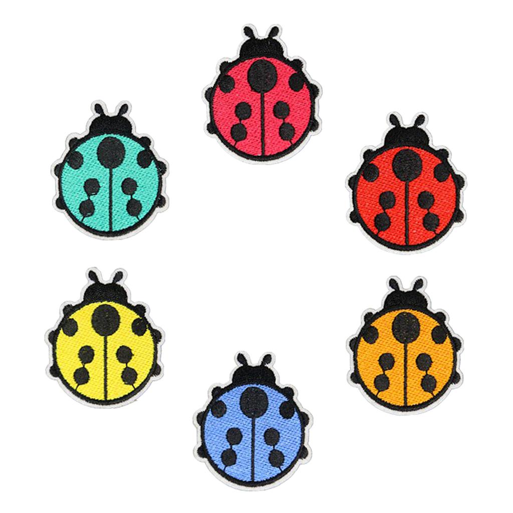 6pcs Ladybird Embroidery Patches Cloth Sticker Sewing Clothes Applique