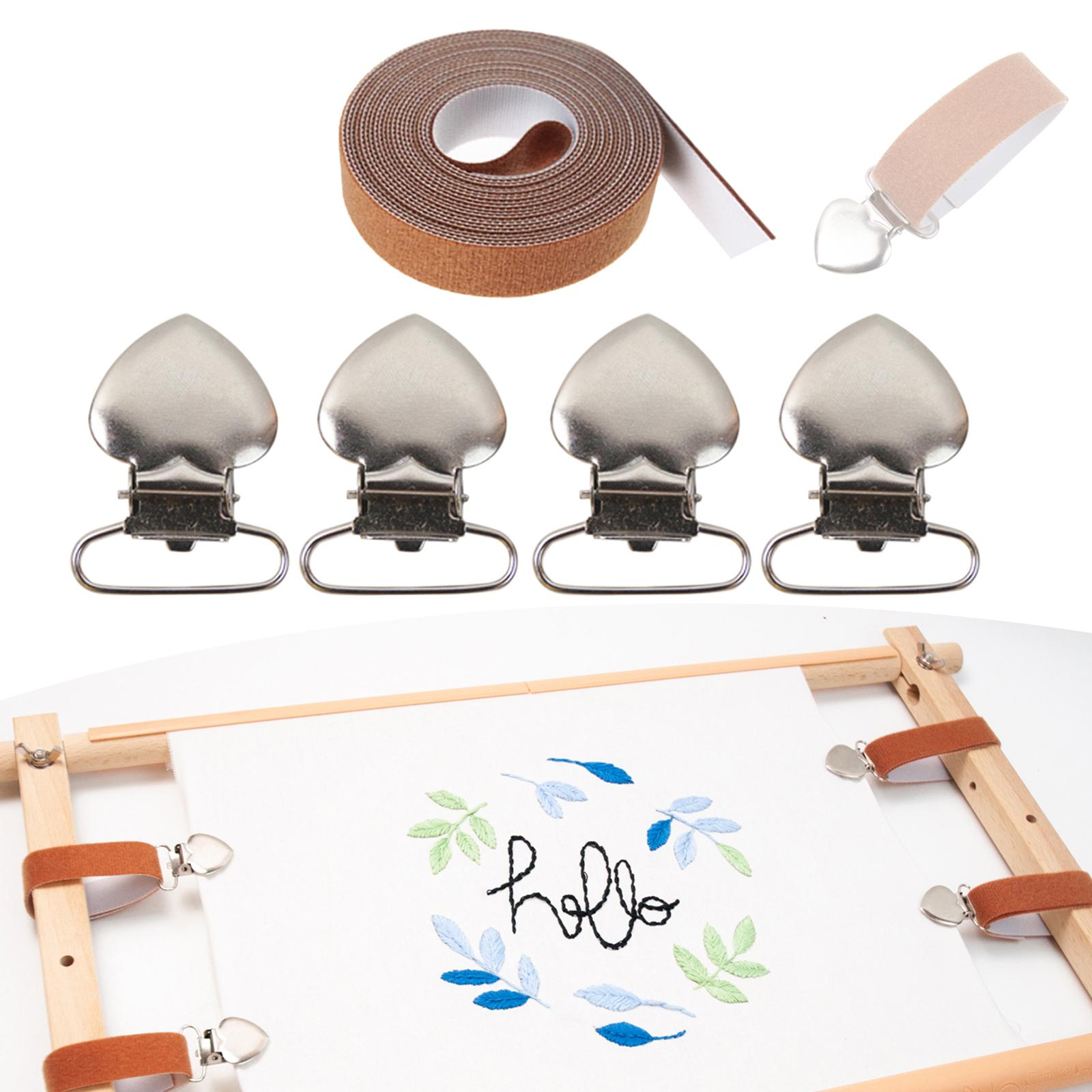 2xScroll Rod Side Tension Clip DIY Cross Stitch Display Durable Sewing Gadgets