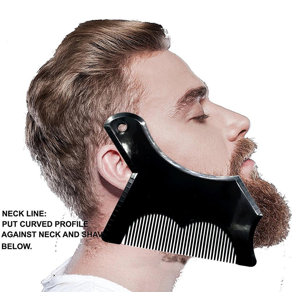 Mens Beard Shaping Ruler Comb Facial Hair Styling Trimming Template  Black