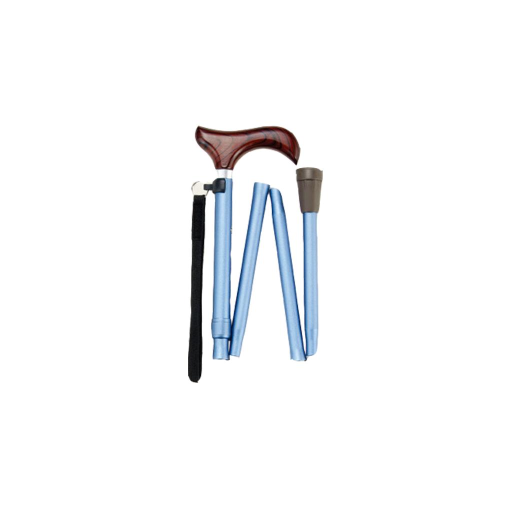 Elderly Portable Folding Non-slip Crutch Blue