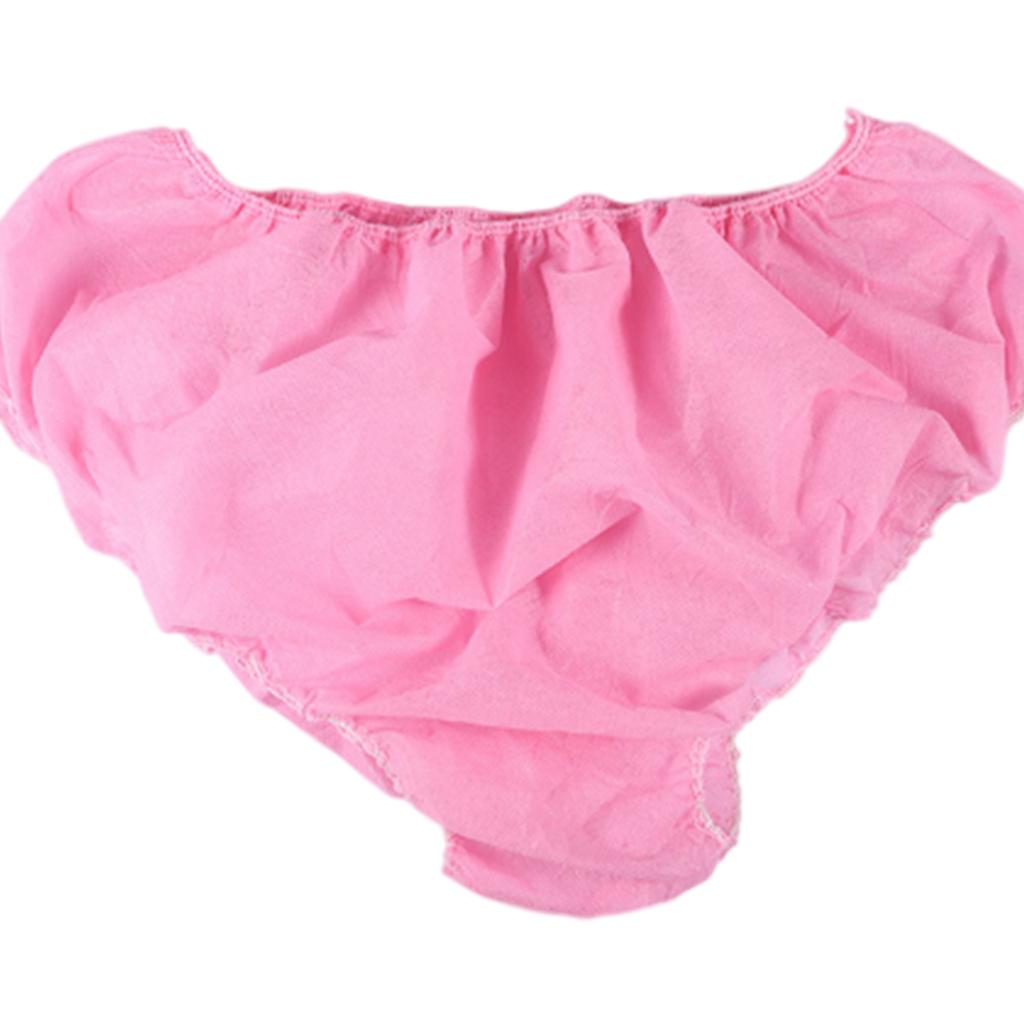 50x Disposable Panties with Elastic Waistband Soft for SPA Travel Pink
