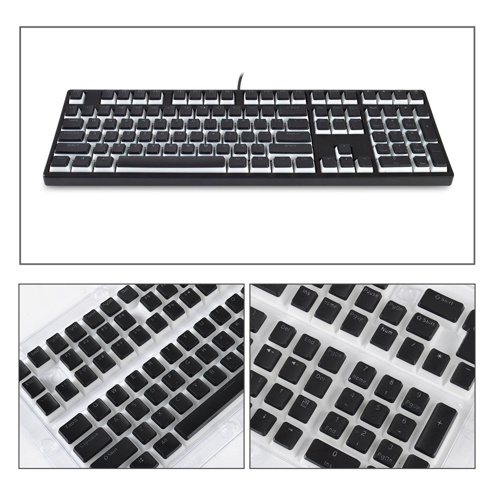 108 Keys Pudding Keycaps Double Shot PBT Keycap with Translucent Layer Black