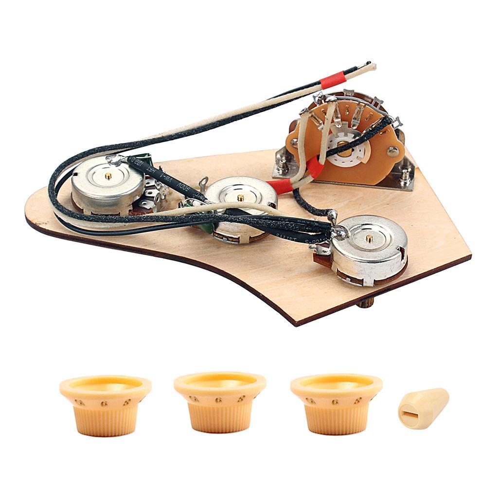 1 Set Electric Guitar Wiring Harness Pickup w/ Tone Volume Control for