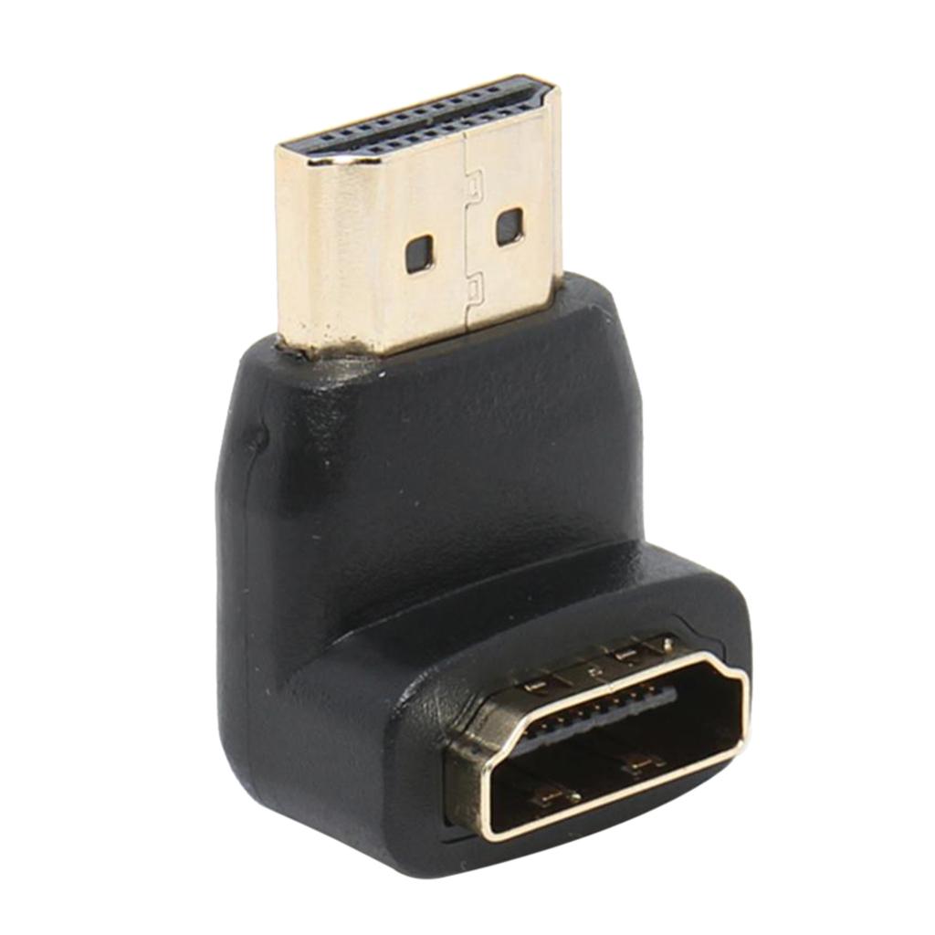 Practical Right Angle 90 Degree HDMI Male Port to HDMI Female Port Adapter Cable Connector