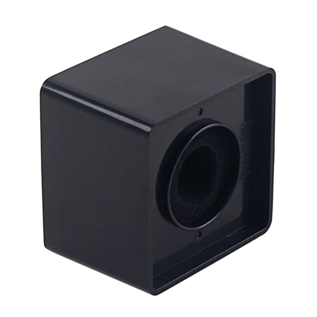 Square Cube Shaped Interview Mic Microphone Flag Station Black