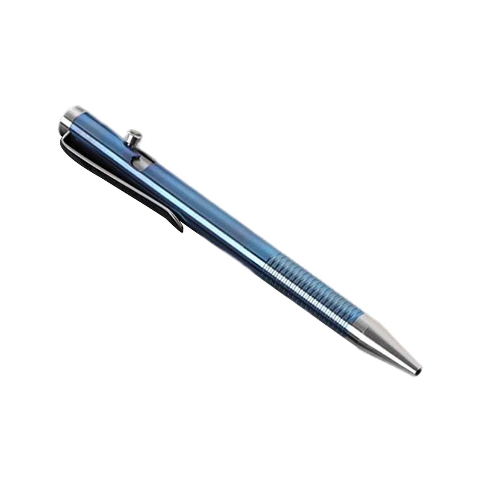 Retractable Ballpoint Pen Titanium Alloy Rollerball Pen Writing Blue