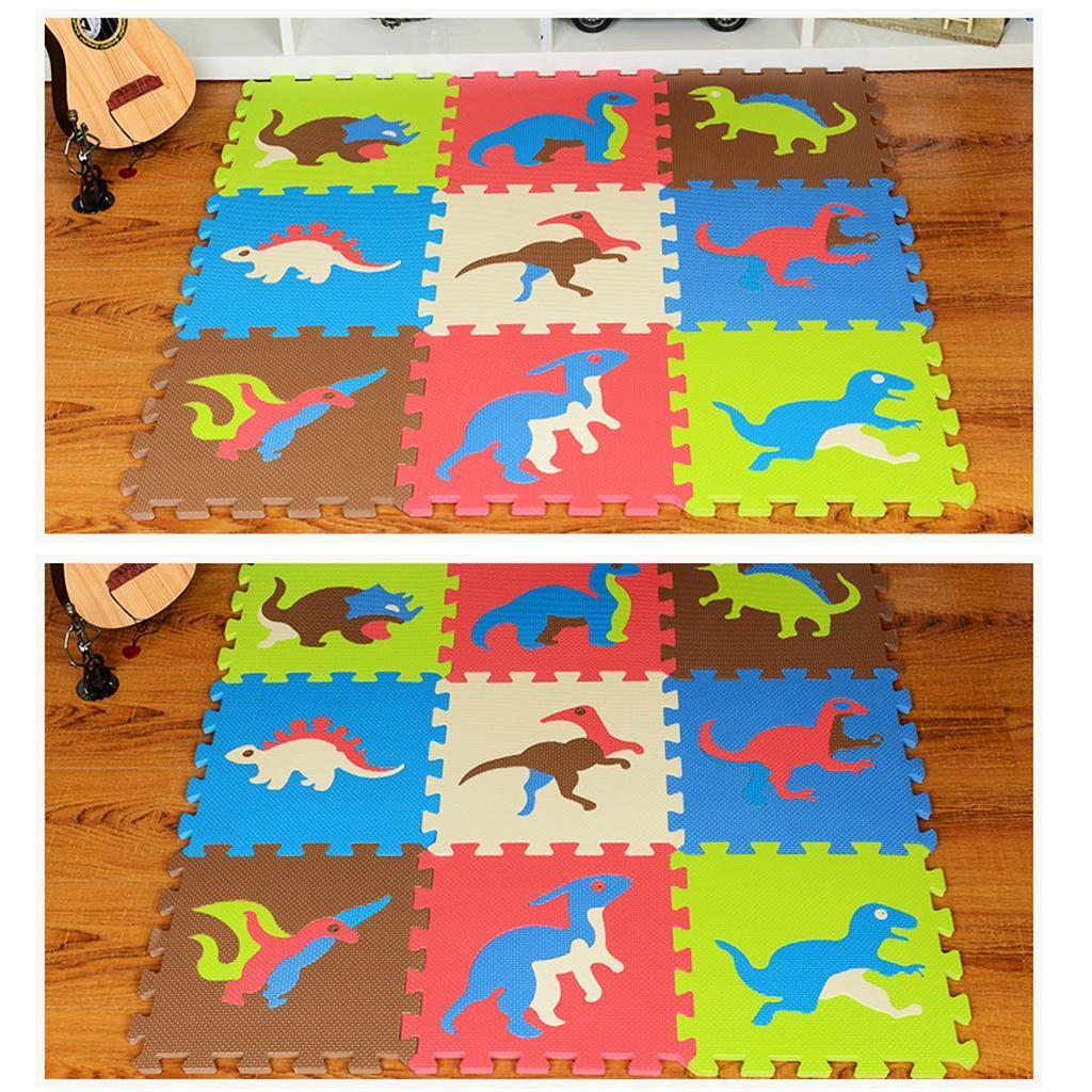 9Pcs Interlocking Child Kids Soft Foam Tiles Coloured Play ...