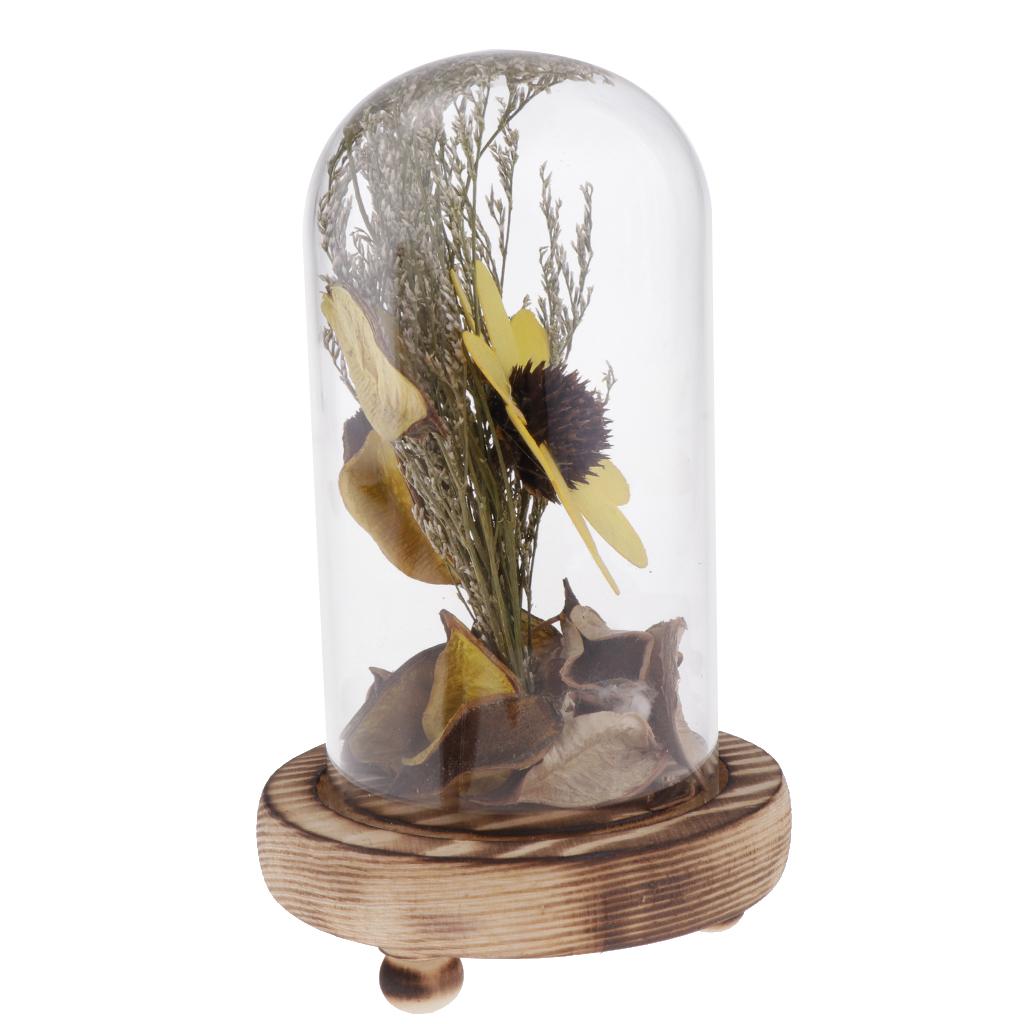 Dried Flower In Glass Bottle Handmade Sunflower MicroLandscape Yellow