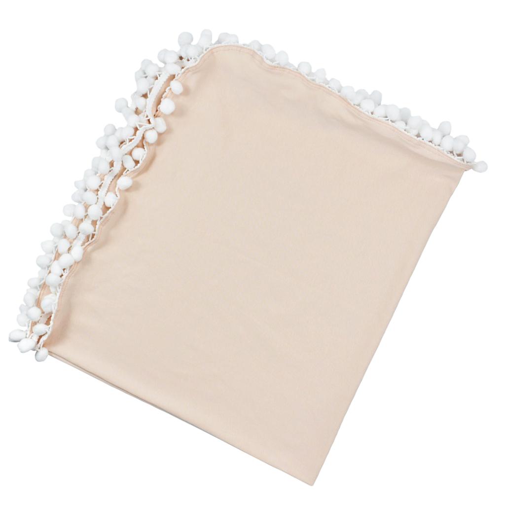 Soft 100% Cotton Muslin Prom Prom Swaddle Blanket for Baby Beige