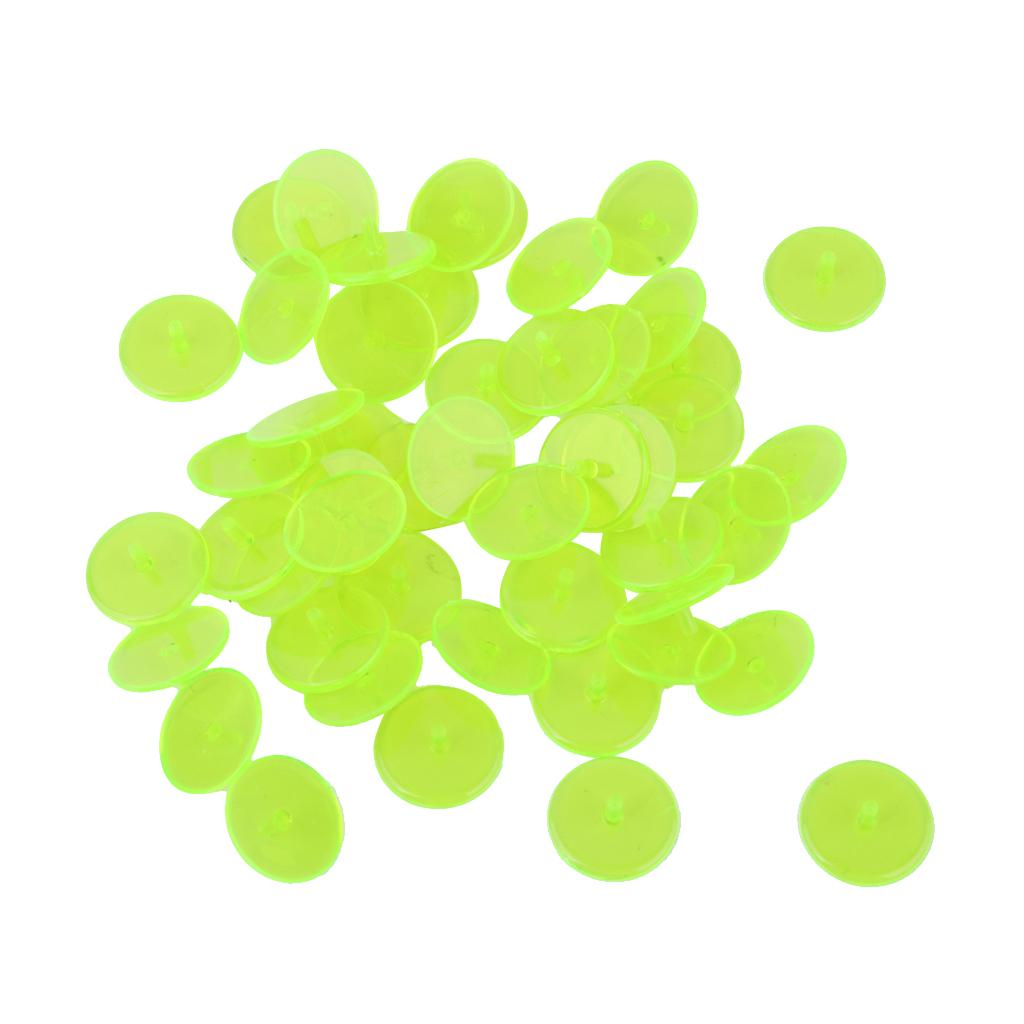 6x50Pcs Plastic Round Transparent Golf Ball Markers Yellow Green