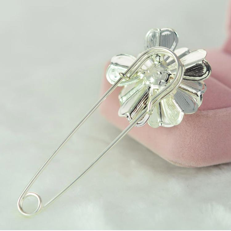 Fashion Elegant Women Camellia Flower Pearl Brooch Pin Shawl Buckle Jewelry