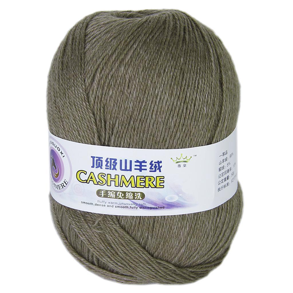 1 Skein Ball Cashmere Knitting Weaving Wool Yarn - Taupe