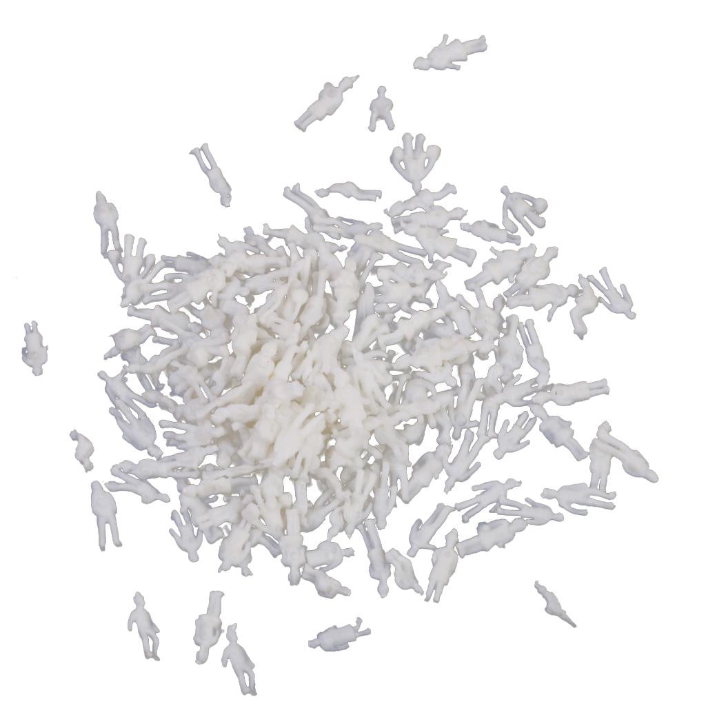 7xModel Train Unpainted Seated People Passangers Figures 1cm